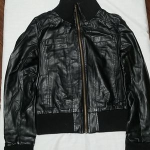 Ambiance Apparel Black Faux Leather Jacket